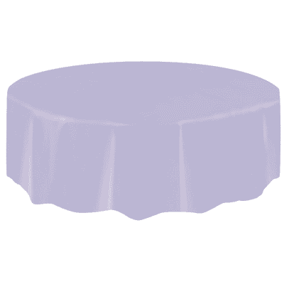 Lavender Round Plastic Table Cover 2.1m