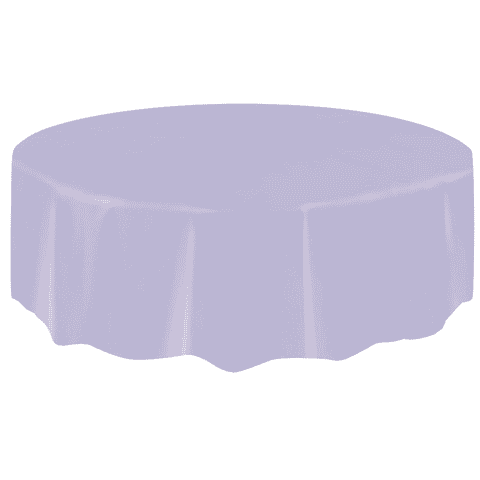 Lavender Round Plastic Table Cover 2.1m