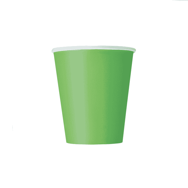 Lime Green Paper Cups 270ml (8 Pack)