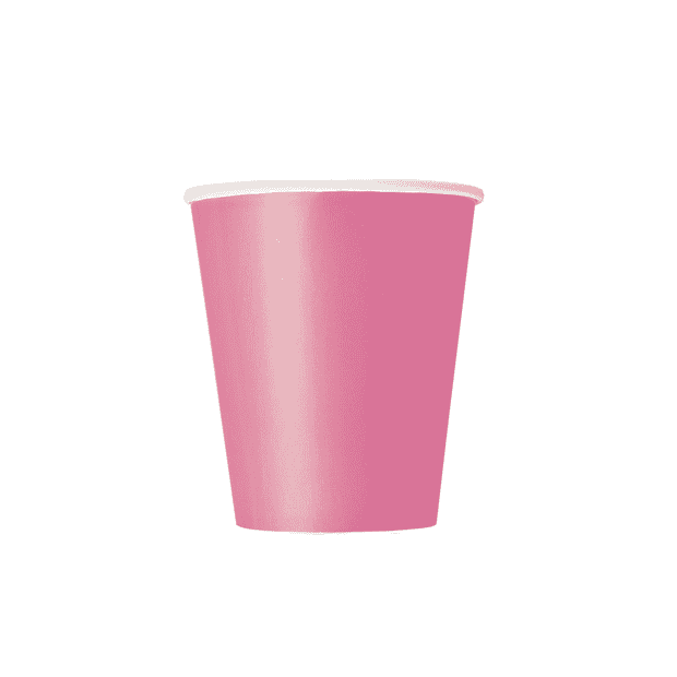 Hot Pink Paper Cups 270ml (8 Pack)