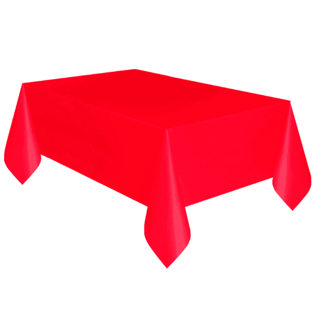 Red Plastic Table Cover 1.37m x 2.74m