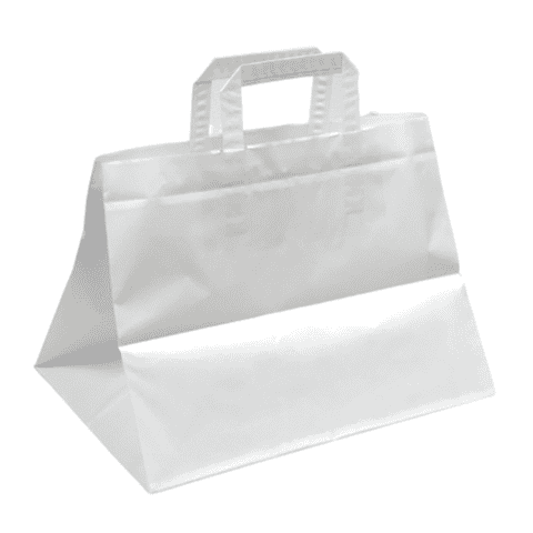 White Patisserie Paper Bags Flat Handle (25 Pack) - 2 Sizes Available