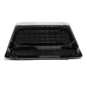 Black Sushi Trays & Lids (Pack of 10) - 3 Sizes Available