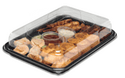 Black Serving Platters With Clear Lids - 4 Sizes Available