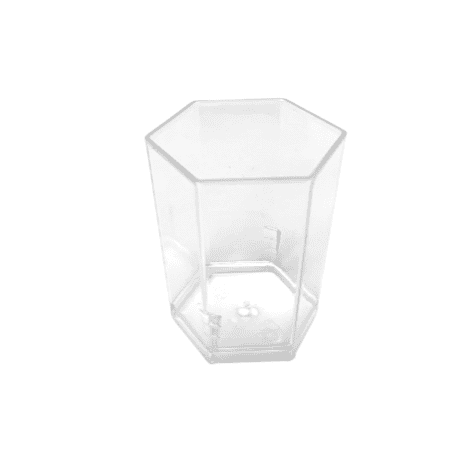 50 x 50ml Plastic Hexagon Dessert Cups Clear