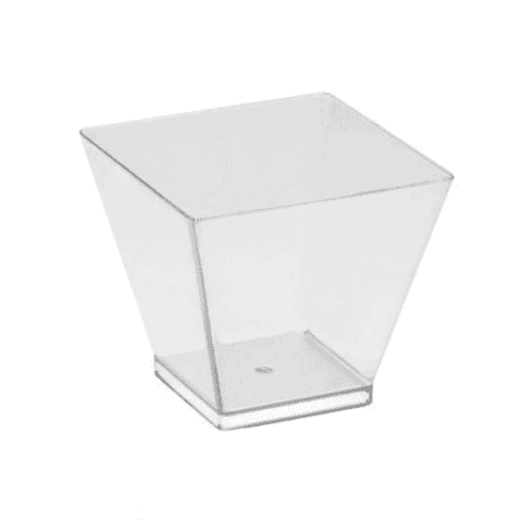 50 x 4oz/120ml Plastic Square Dessert Cups Clear